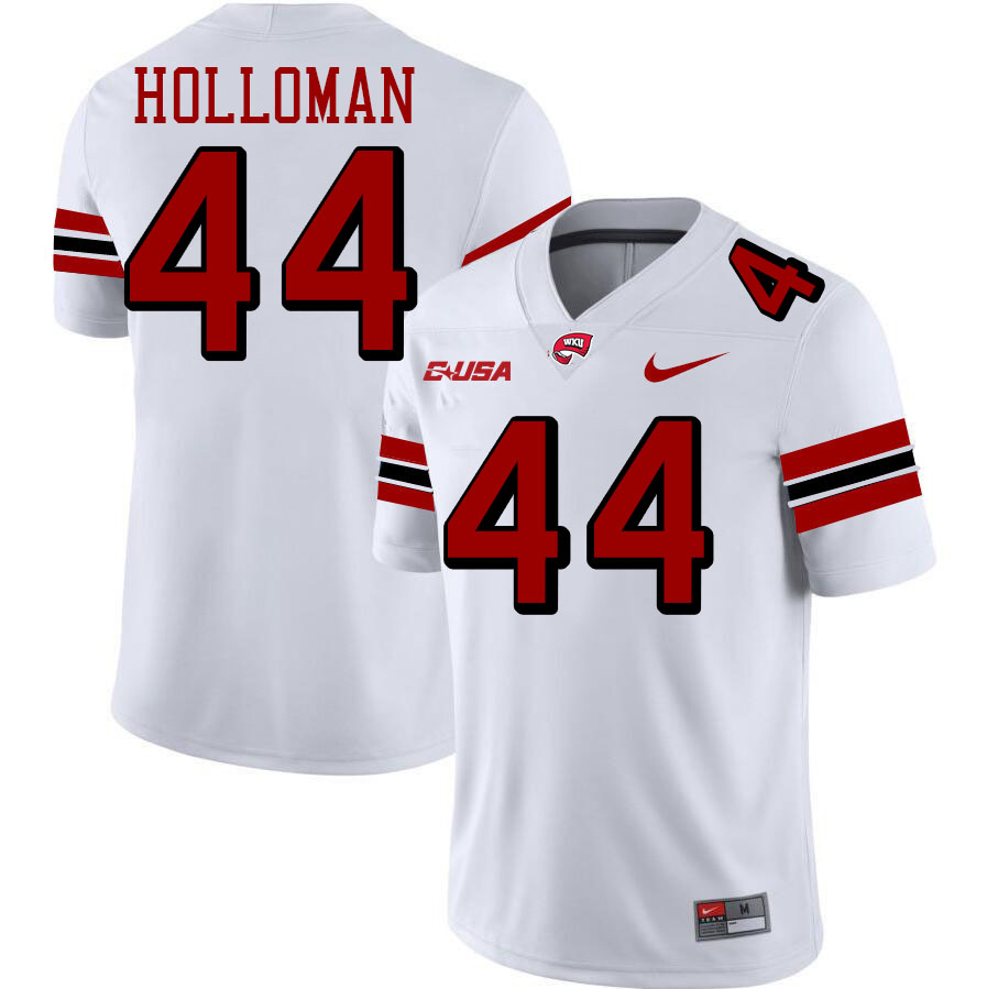 Western Kentucky Hilltoppers #44 Harper Holloman College Football Jerseys Stitched-White